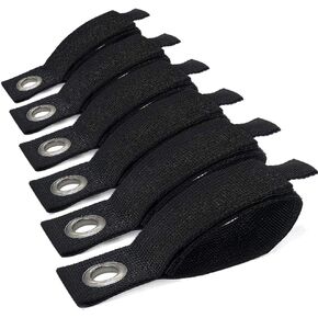 6 PCS Extension Cord Holder, Extension Cord Strap, Cable Organizer Straps for Cords Hoses, Heavy Duty Cord Wrap Keeper with Grommet for Hanging, Suitable for Cords, Hoses, Rope, RV, Boat and Garage