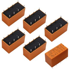 Tnisesm/6pcs Coil DPDT PCB Power Relay DC 12V 8 Pins Mini Power Relay PCB Relay HK19F-8P-12V
