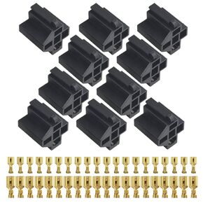 WMYCONGCONG 10 Sets 5 Pin Relay Connector 12V Socket 30A /40A with 10mm 6.3mm Terminals, Car Truck Vehicle Terminal Relay Case Holder