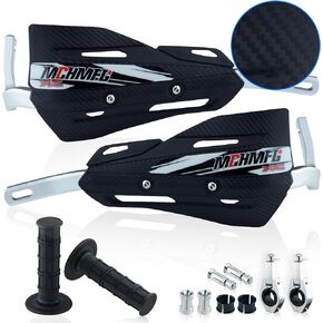 MCHMFG Dirt Bike Handguards with Grips - 7/8" and 1 1/8" Motorcycle Hand Guards for ATV - Universal Handguards Bracket for Off Road Motorcross Red