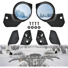 SAUTVS Adjustable Handguard Rearview Side Mirrors for Ski-Doo, Handlebar Wind Deflector Hand Guard Convex View Mirror Kit for Ski-Doo REV Neo XS XM XP XR XU Accessories (2PCS, Replace #‎860200893)