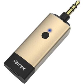 Airfrex Aluminum Mini Bluetooth Transmitter with 3.5mm Male Jack for TV/ MP3/ PC/ PS4, Wireless Bluetooth Sender and Adapter Works with Bluetooth Headphone and Bluetooth Speaker