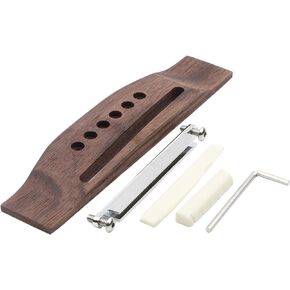 6 String Adjustable Rosewood Bridge Insert Set Saddle Nut Acoustic Guitar Parts Replacement