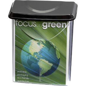 Officemate Outdoor Literature Holder, Holds 8 ½" x 11" Letter Size, Clear with Black Lid (23020)