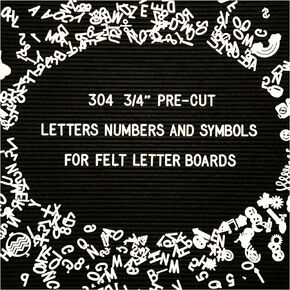Felt Letter Board Letters Only - 246 1/2" PRE-CUT White Plastic Letters Numbers and Symbols For Changeable Message Board, Baby Announcement Sign, Menu Boards & Word Board Accessories
