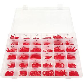Letter Board Letters - 1 Inch Letters in Organizer Case - Pre-Cut & Sorted Plastic Characters 300 Pieces - Home-Office-School Decor - For Felt Letterboard