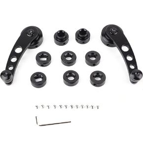 Tbest Car Window Crank,2pcs Alloy Window Handle Riser Winder Crank Fit for Classic Car(Black)
