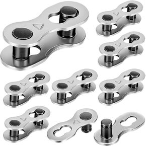 Timtin 16 Pairs 6/7 /8 Speed Chain Link Bike Missing Chain Link Master Link Reusable Bicycle Chain Quick Split Chain Repair Links Stainless Steel Chain Link Connector for Bicycle, Silver