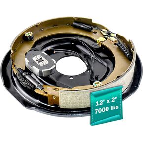 JADODE 12x2 Electric Trailer Brake Assembly for 7000 lbs Axle Trailer Brakes, Left Hand Heavy Duty NOT Self-Adjusting Trailer Electric Brake Assembly 21005 77-10-1
