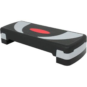 منصة ستيبرز للتمارين الرياضية مقاس 30 بوصة مع رافعات بارتفاع 4 بوصة - 6 بوصة - 8 بوصة ارتفاع قابل للتعديل للياقة البدنية وتدريبات التمارين الرياضية للمنزل وصالة الألعاب الرياضية، أسود in Kuwait