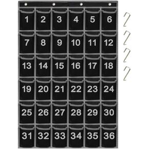 Eamay 30 Numbered Classroom Pocket Charts for Cell Phones and Calculators Holder Wall Door Mount Hanging Organizer