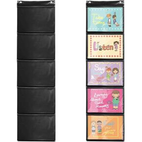 Mewise Pocket Chart for Classroom Cards,Drawing,Pictures,Class Demonstrations,Haning Bags for Classroom (4 Pockets) in Kuwait