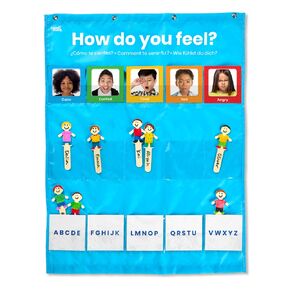 hand2mind Express Your Feelings Pocket Chart, Emotions Chart for Kids, Classroom Decorations for Preschool Teachers, Daycare Decor, Social Emotional Learning Activities, Calm Down Corner Supplies