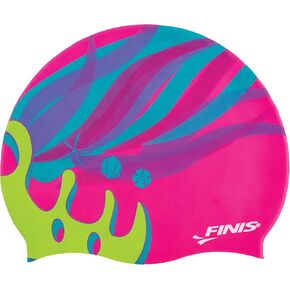 FINIS Mermaid Silicone Cap - Fun Kids Swim Cap with a Universal Fit - 100% Silicone Swim Cap with Rippled Edge for a Watertight Seal - Swimming Pool Accessories