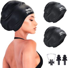 Extra Large Swim Cap for Braids and Dreadlocks Swimming Cap for Women Long Hair Braids Dreads Locs Thick Curly Hair Waterproof Silicone Swim Caps Keep Your Hair Dry