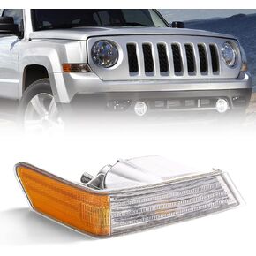 غطاء مصباح إشارة الانعطاف الأمامي من FIONE متوافق مع Jeep Patriot 2007 2008 2009 2010 2011 2013 2014 2015 2016 2017 عدسة مصباح ضوء الزاوية - الجانب الأيسر in Kuwait