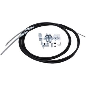 1 Set SHLPDFM Universal Emergency Parking Brake Cable 330-9371 Floor Mount Parking Disc Drum