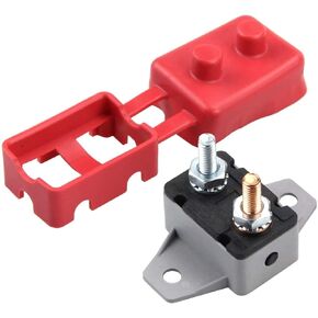 ZOOKOTO 12V/24V Stud Bolt Type Manual Reset Circuit Breaker 50A with Cover for Marine Boat, Battery Chargers, Trucks, Buses, Electric Cars, car Engines,etc