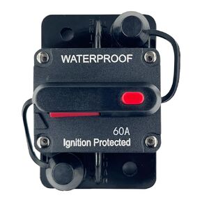 50 Amp Circuit Breaker with Manual Reset Switch Waterproof 12V-48V DC Resettable Fuse for Boat Trolling Motor Marine ATV Trailer Vehicles Stereo Audio Electronic Battery Solar System