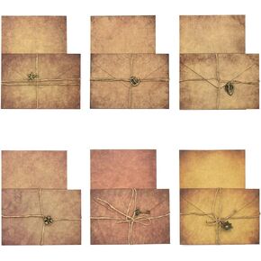 Vintage Stationary Paper And Envelopes, Stationary Set Writing Stationery Paper Letter Set Vintage Paper and Envelopes - 24 Sheets of Vintage Letter Papers, 12 Envelopes(60)