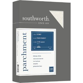 Southworth® Parchment Specialty Paper, 8 1/2" x 11", 24 Lb, Ivory, Pack of 500