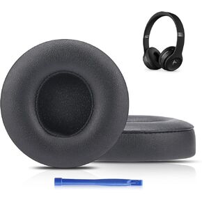 Damex Updated Thickened Solo Wireless 2/3 Replacement Ear Pads,earpads for Beats Solo 2/3 Wireless Headphone (black)