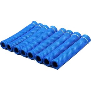 8Pcs 1200 Degree Spark Plug Wire Boots Heat Shield Protector Sleeve Cover Compatible with SBC BBC 350 454,6 Inch,Blue