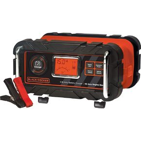 BLACK+DECKER BC15BD Fully Automatic 15 Amp 12V Bench Battery Charger/Maintainer with 40A Engine Start, Alternator Check, Cable Clamps