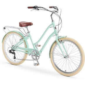 دراجة A/O Frida للسيدات ذات 7 سرعات، دراجة هجينة للتجوال، لون أخضر نعناعي in Kuwait