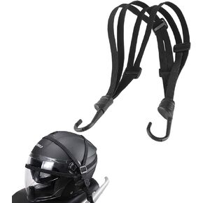 Helmet Luggage Elastic Rope, 63cm/24.8" Helmet Rope, Helmet Elastic Rope, Motorcycle Helmet Strap, Black Helmet Rope Motorcycle Strength Retractable Luggage Elastic Strap with Hooks