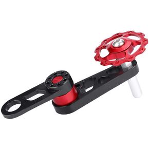 Cuifati Bike Chain Tensioner, Aluminum Alloy Lightweight Black & Red Chain Adjuster Tensioner, Chain Adjuster, for Bike