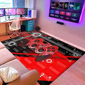 Gamer Area Rug for Kids Room 3D Gamepad Controller Blue Boys Floor Rugs for Living Room Teen Game Player Living Room Mat Home Decor Sofa Floor Polyester Mat, 35"x23"