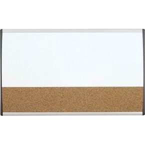 Quartet Arc Cubicle Combination Board, 30" x 18", Whiteboard/Cork Surface, Aluminum Frame (ARCCB3018)