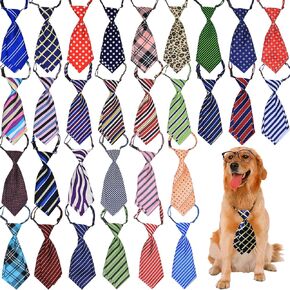 30 Pcs Medium Dog Neck Ties | Double Design | Pet Neckties for Daily Wearing Photography Holiday Birthday Festival Party Christmas etc.(30 Pcs)