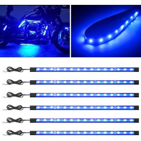 Car Led Light Strip,Blue Interior Lights for Trucks 30CM 15 SMD IP67 Waterproof Car Underglow Lights for Car Motorcycles Boat Golf Cart Home Decoration with 3M Tape(6PCS)