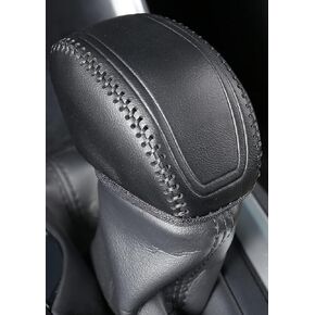 for Toyota RAV4 2019-2024 Gear Shift Knob Cover, Genuine Leather Interior Protective Gear Shift Trim for Toyota Highlander 2020-2024- Black Trim