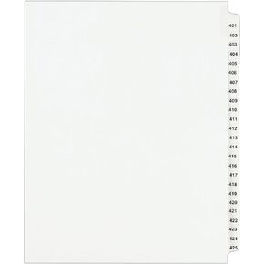Avery Legal Dividers, Standard Collated Sets, Letter Size, Side Tabs, 401-425 Tab Set (01346)