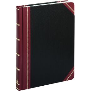 Boorum & Pease Record Book, 21 Series, Record Ruled, 8-1/8" x 10-3/8", 300 Pages (21-300-R),Black/Red