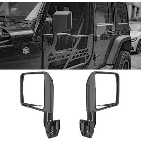 Riasdy Mirrors Doors off Side View Mirrors Half Doors for Jeep Wrangler CJ7 YJ JK/JL Gladiator JT 2007-2023 - 1 Pair