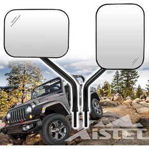 Xislet Door Off Mirror Replacement for Jeep Wrangler JK CJ YJ JL & Unlimited Doorless Side Mirrors - Quicker Install Door Hinge Mirrors for Jeep Safe Doors Off Driving