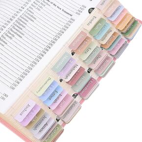 EOOUT Bible Tabs, 90 Tabs, Laminated Bible Book Tabs Old and New Testament Bible Index Labels, Boho Theme Morandi Aesthetic Bible Journaling Study Supplies Accessories