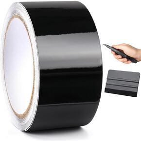 1FT X 5FT Gloss Black Fiber Vinyl Wrap for Cars Interior & Exterior Automotive Vinyl Wraps with Air Release Channel Including Vinyl Wrap Tool Kit