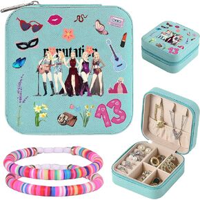 Fashion Jewelry Box Gift for Girl,Travel Jewelry Case for Women,Personalized Travel Jewelry Case with Bracelets for Fans,Blue Travel Jewelry Box | Mother’s Day Birthday Gifts for Women
