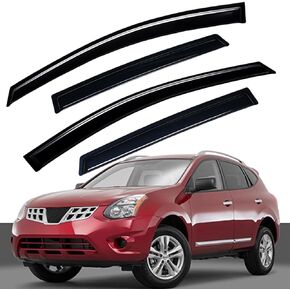Lightronic WV94076 Outside-Mount Side Window Visor Deflector Rain Guard, Dark Smoke Shatterproof, 4-Pieces Set for 2009-2013 Nissan Rogue, 2014-2015 Rogue Select