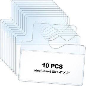 Fainne Clear Parking Permit Holder Parking Pass Holder Rearview Mirror Hanger Parking Permit Card Holder for Car Rear View Mirror (10 Pcs)