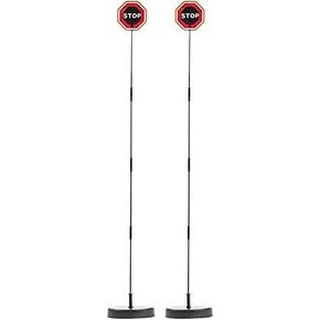 (Set of 2) Smart Parking LED Garage Flashing Warning Stop Sign - Bumper Sensor,Red