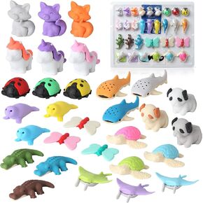 Mr. Pen- Animal Erasers, Desk Pets for Kids Classroom, 30 Pack, Animal Eraser Desk Pet, Classroom Prizes for Students, Rewards for Students, Teacher Rewards for Students