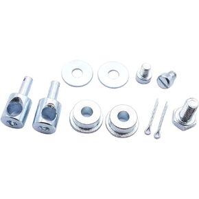 1 Set SHLPDFM Zinc Finish Dual Carburetor Throttle Linkage Arm Kit Includes Installation Hardware Compatible with Holley, Demon, Edelbrock, Carter & Barry Grant Carbs