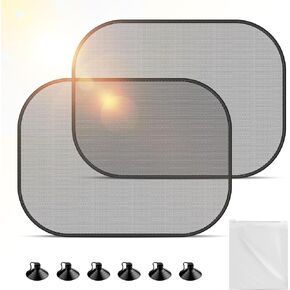 AmyFei Car Window Shade for Baby - 2pcs Car Sun Shade - Sun Shade Blocker Protection for Your Child - Side Window Screens for SUV- Mesh Car Window Shade(17 * 14in)