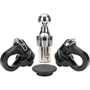 60618 Puck System Gooseneck Hitch Ball Kit，fit for 2013-2023 Dodge RAM 2500 3500，30K, 2-5/16-In Ball and 2 Safety Chain Anchor, 30000 lbs GTW / 7500 lbs VTW
